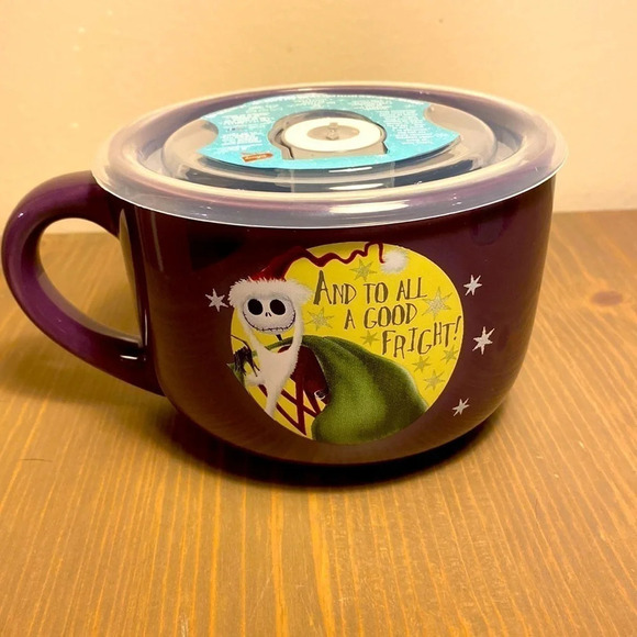 Disney’s Nightmare Before Xmas 24oz ceramic soup mug w/lid - Picture 1 of 3